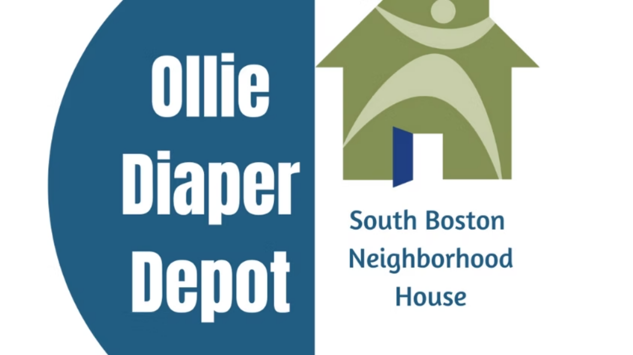 photo with south boston neighborhood house logo and words ollie diaper depot
